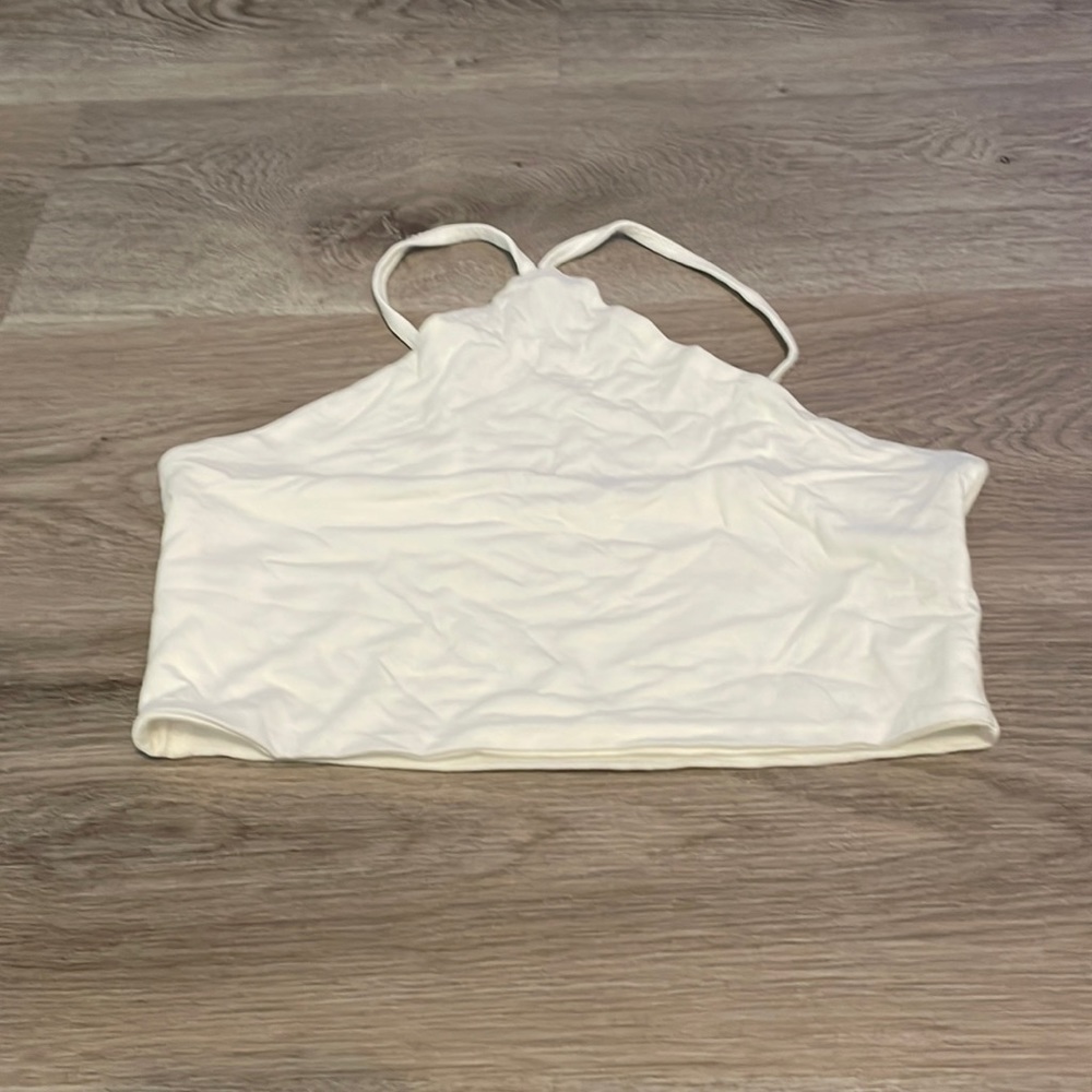 cropped high neck tank top